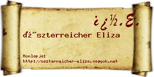 Öszterreicher Eliza névjegykártya