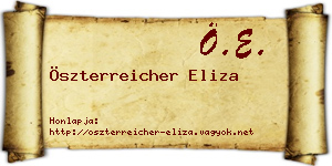 Öszterreicher Eliza névjegykártya